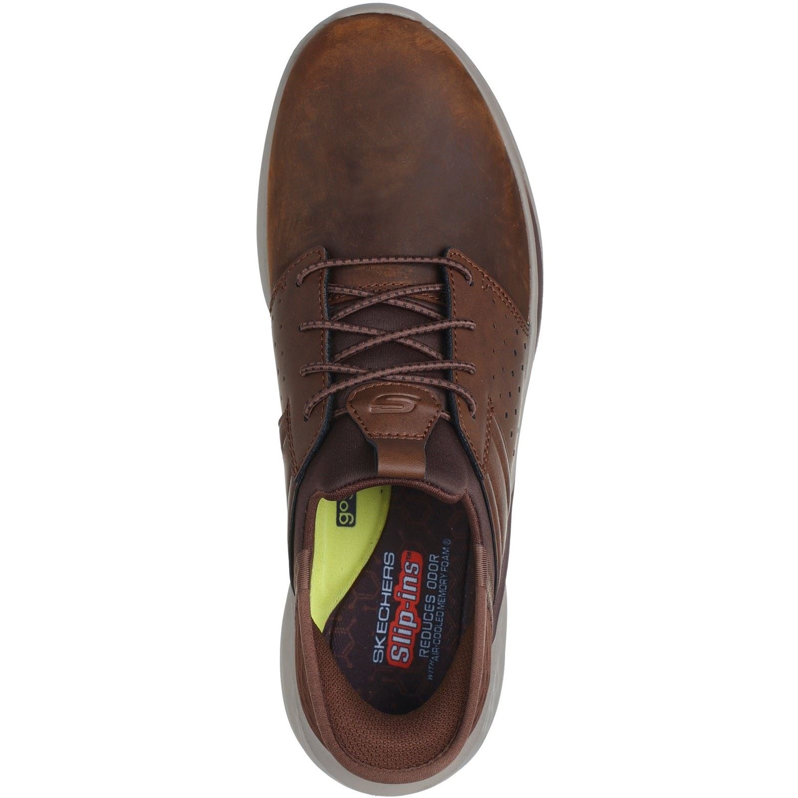 Skechers Slade Zachary Textile Men's Dark Brown Wide Fit Lace-Up Shoes