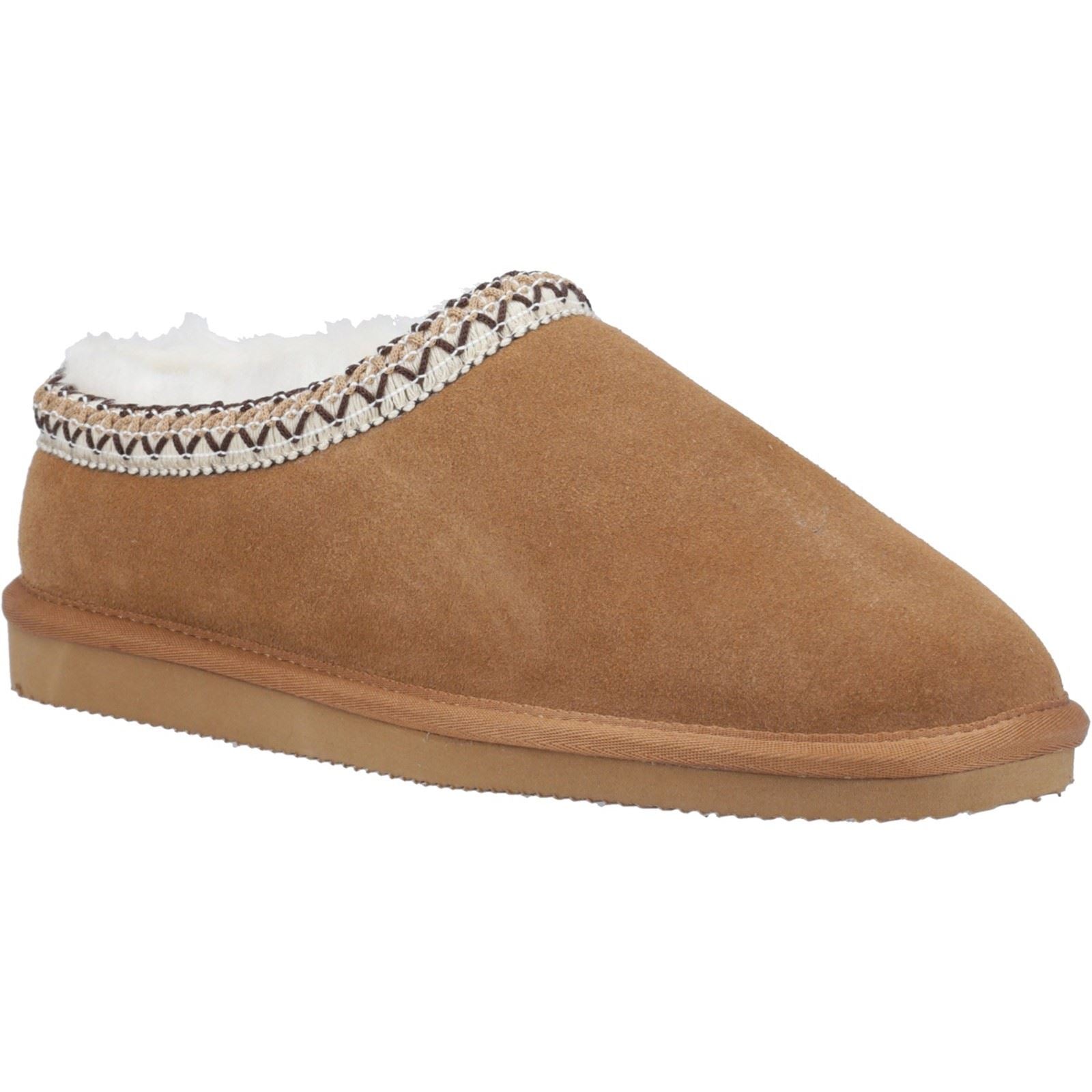 Cotswold Foxmoor Leather Women's Tan Slippers