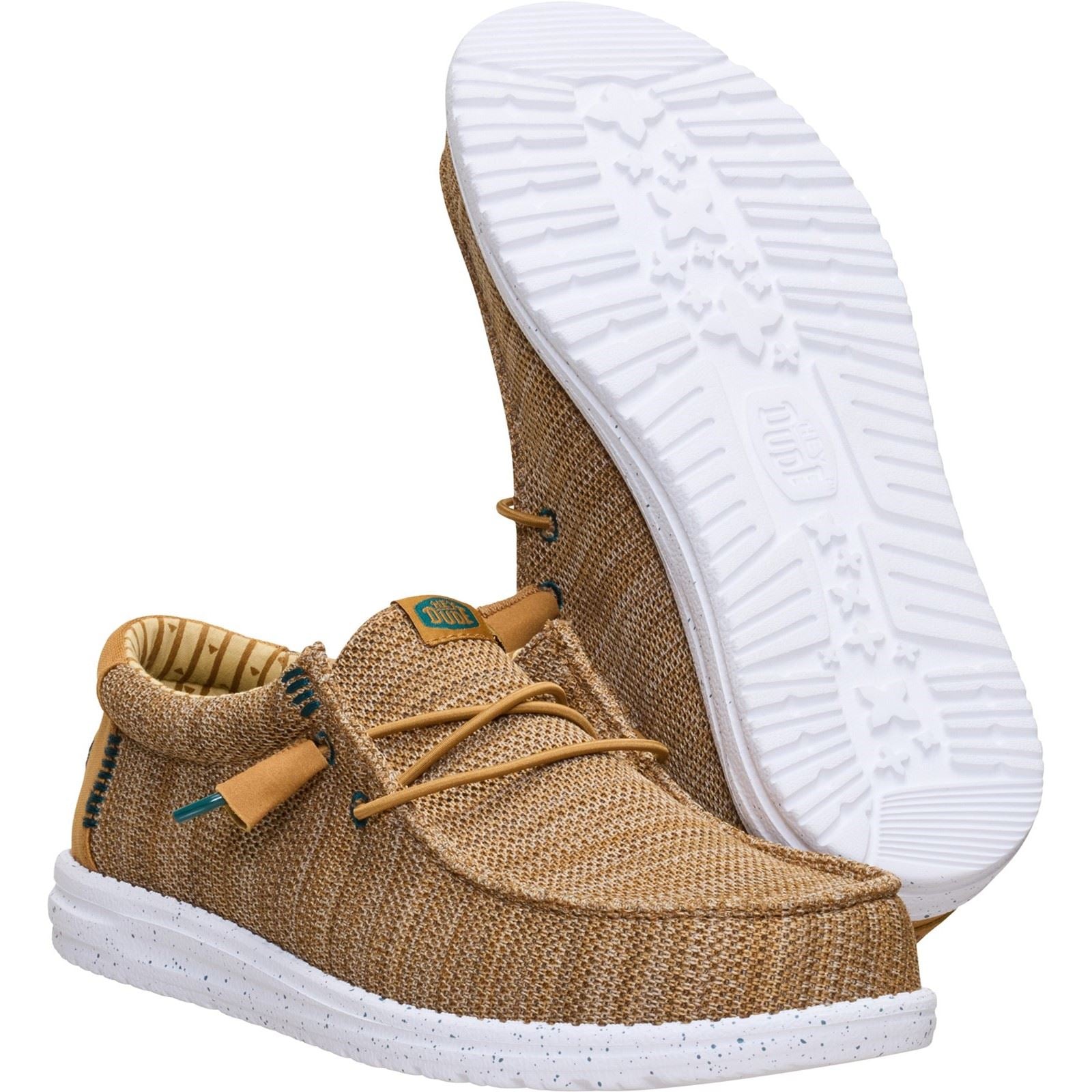 HEYDUDE Wally Stretch Sox Polyester Men's Bone Brown/Multi Loafers