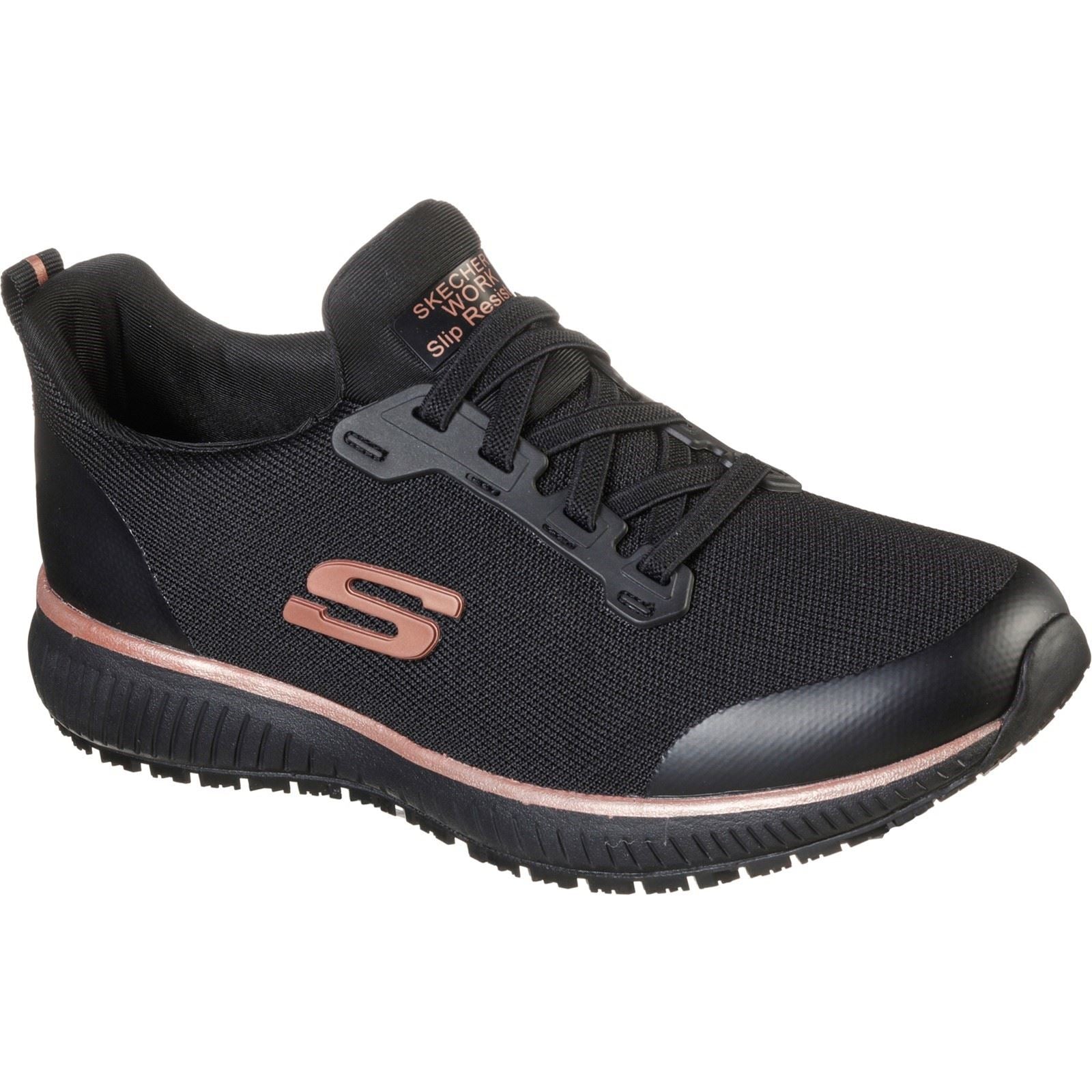 Skechers Workwear Squad SR Textile Women's Black/Rose Gold Safety Trainers