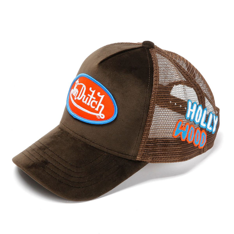 Von Dutch Velvet Trucker Brown/Red/Blue Caps