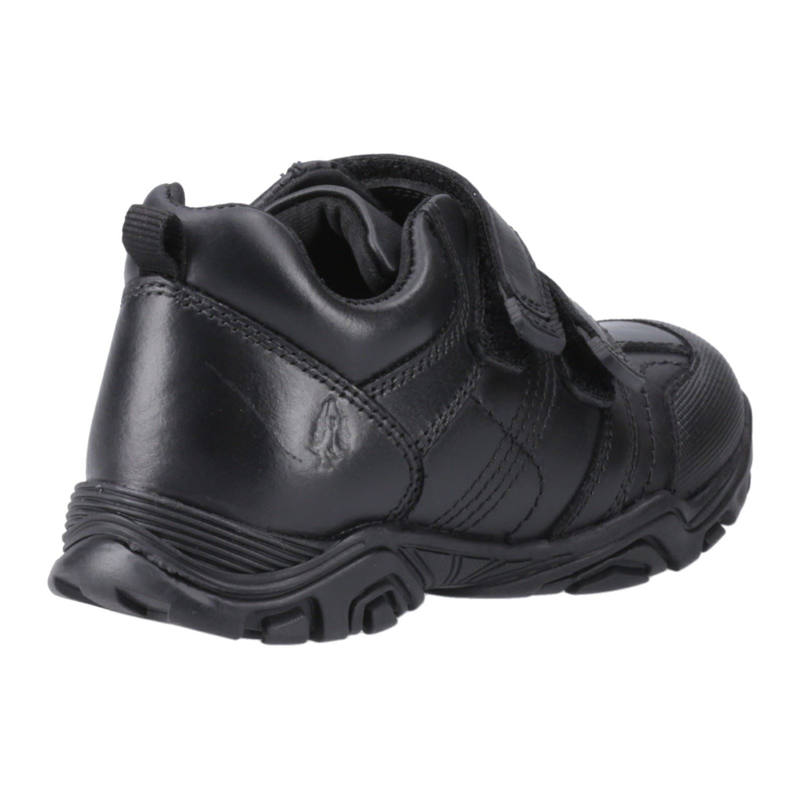 Hush Puppies Leroy Leather Boy's Black Shoes