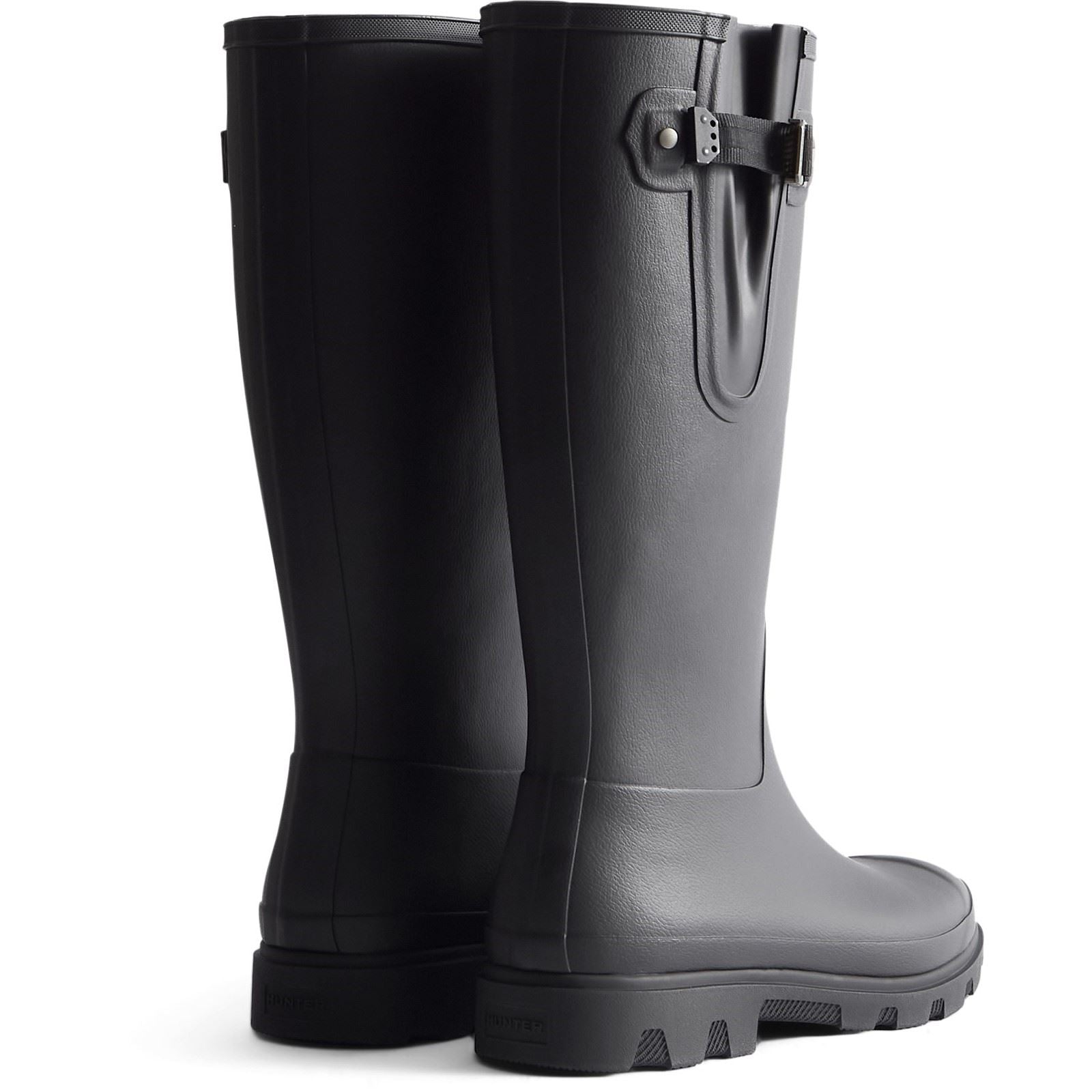 Hunter Downpour Adjustable Boot Rubber Men's Black Wellington Boots