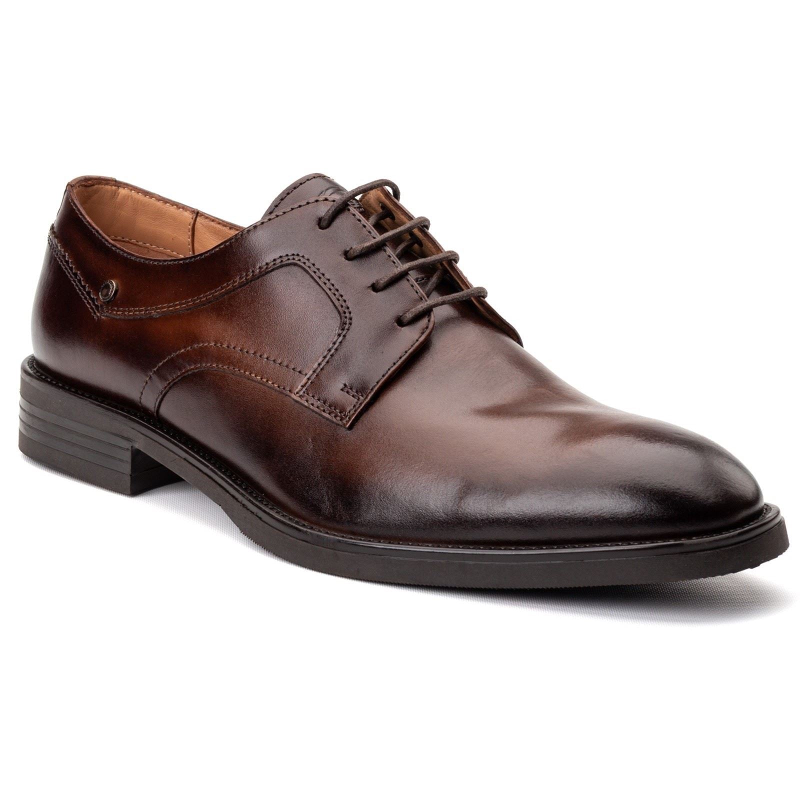 Base London Sleeve Leather Men's Brown Lace-Up Shoes