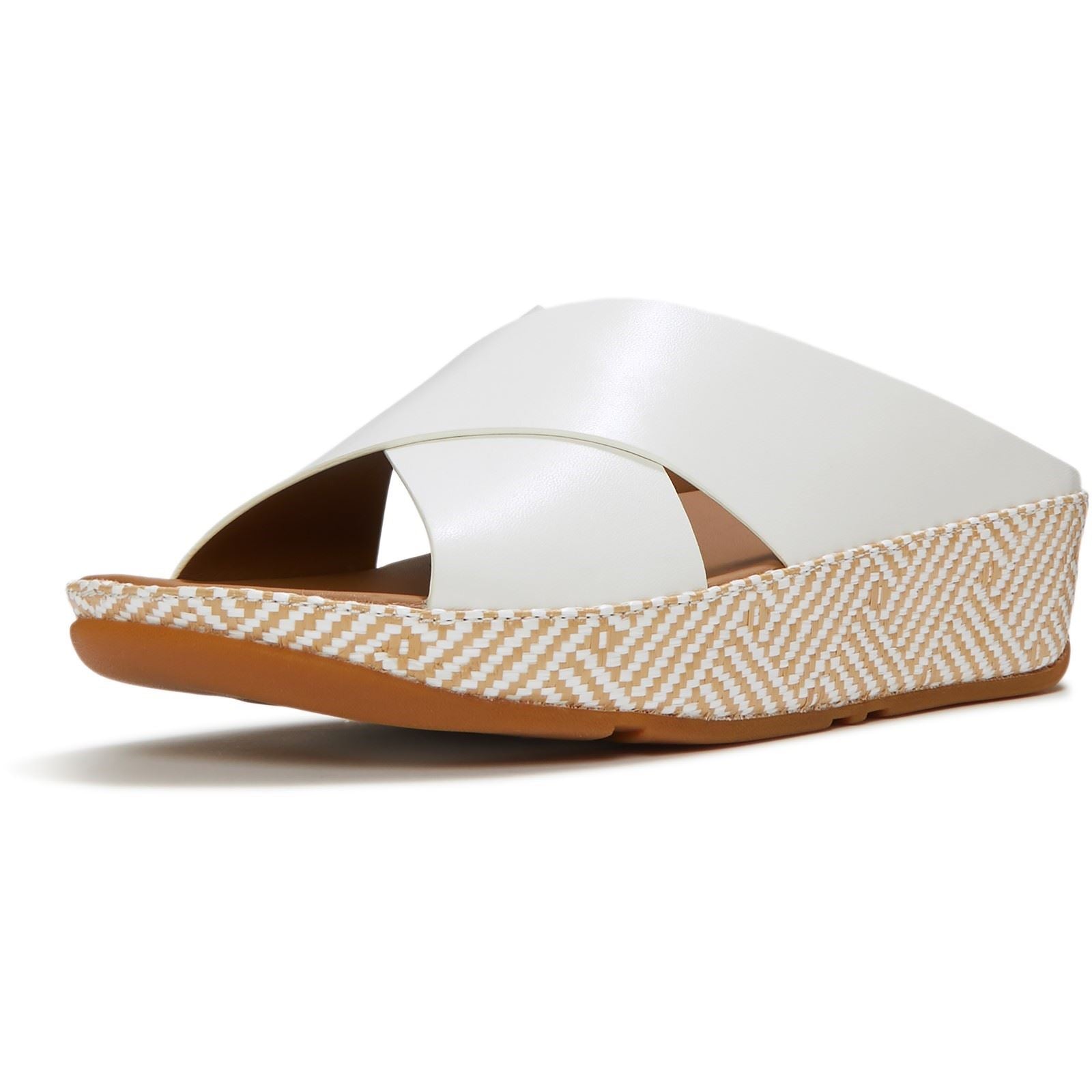 Fitflop Lulu Lux Graphic-Weave Leather Women's Urban White Sandals
