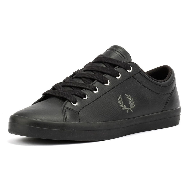 Fred Perry Baseline Leather Men's Black/Laurel Green Trainers