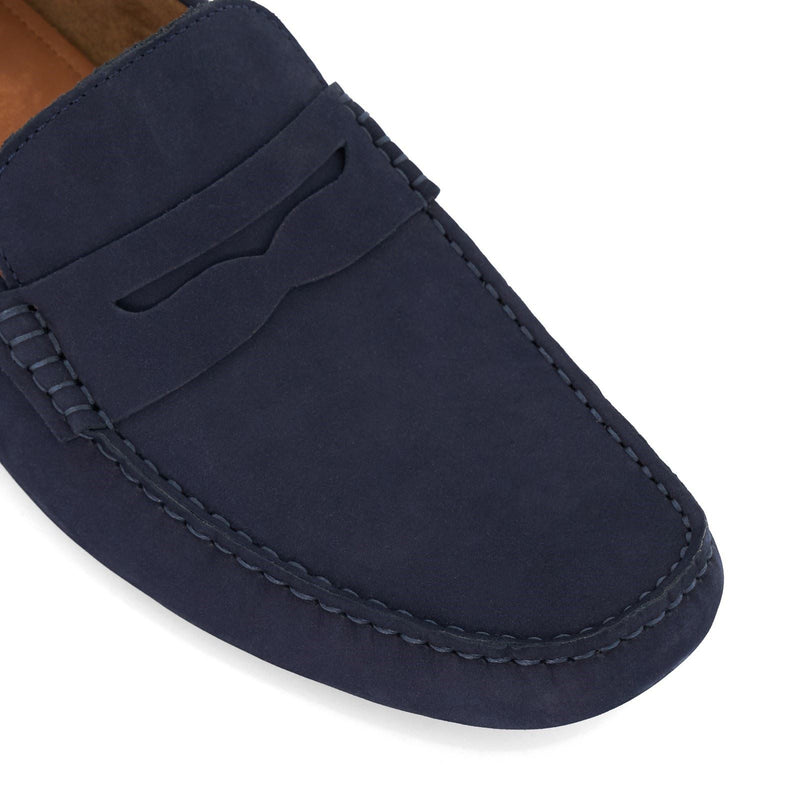 Dune Bradlay Suede Men's Blue Moccasins Shoes
