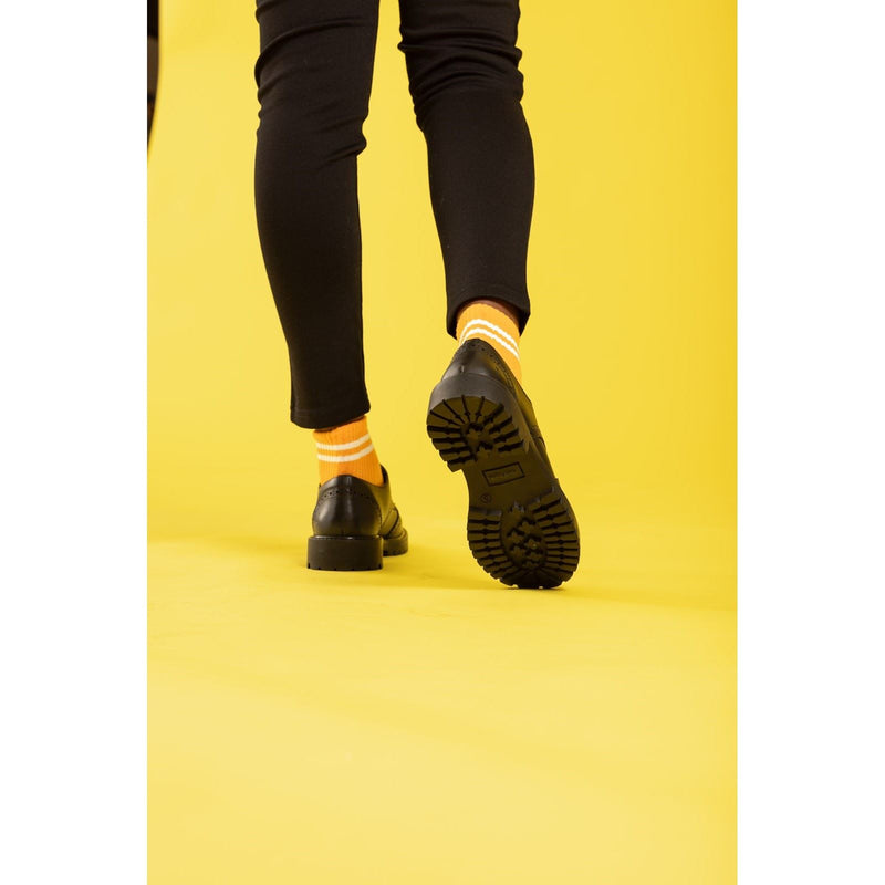 Hush Puppies Athena Senior Leather Girls's Black Brogues