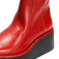 Fly London Hann Wedge Leather Women's Red Boots