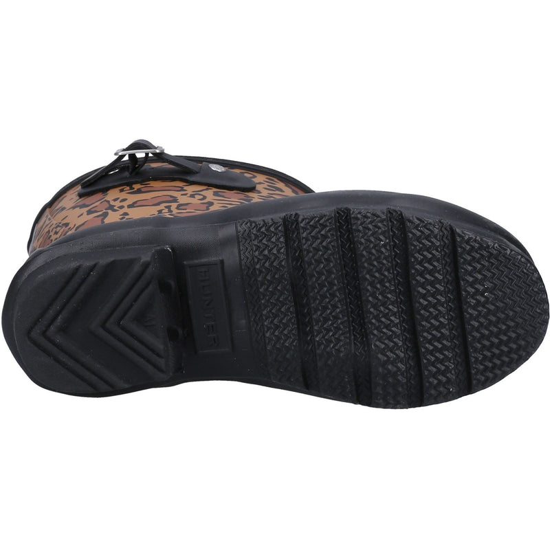 Hunter Original Short Leopard Print Rubber Women's Rich Tan/Saddle/Black Wellington Boots