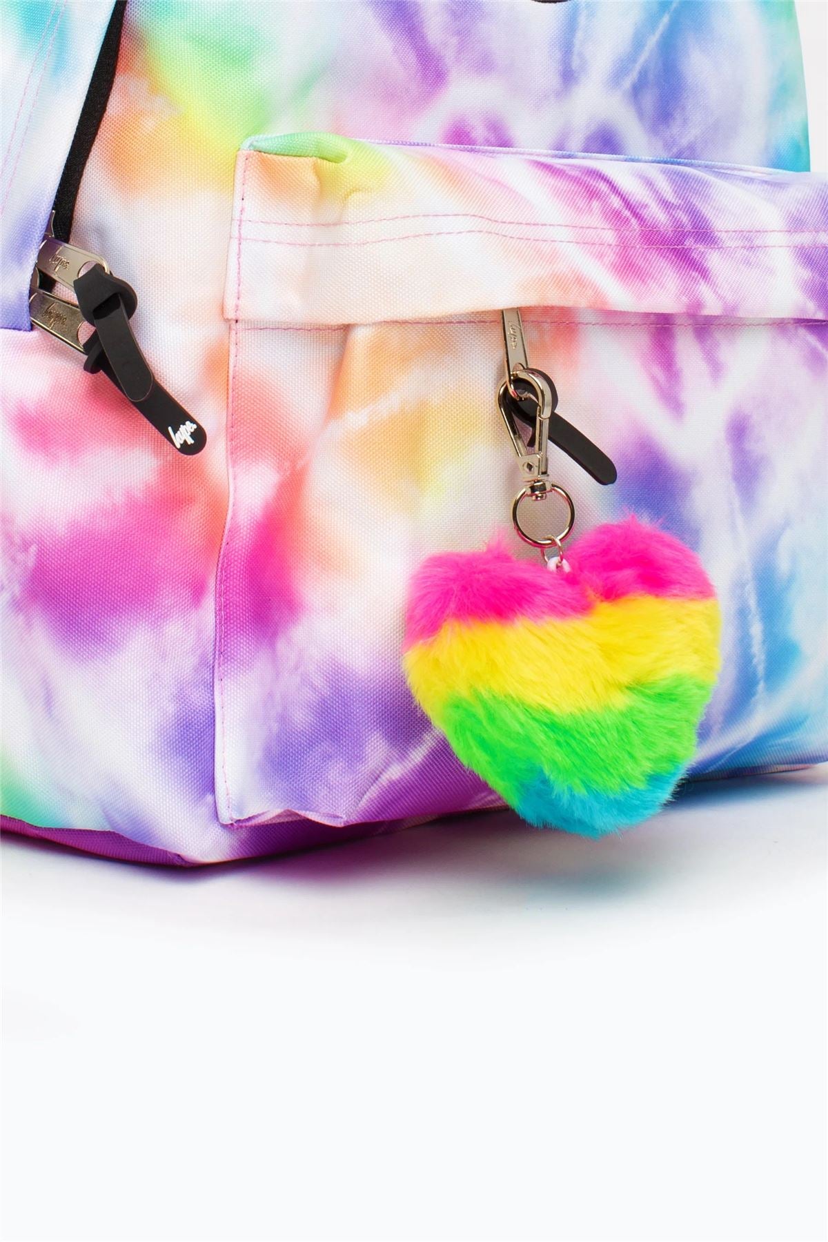 Hype Iconic Girl's Rainbow Heart Tie Dye Backpack