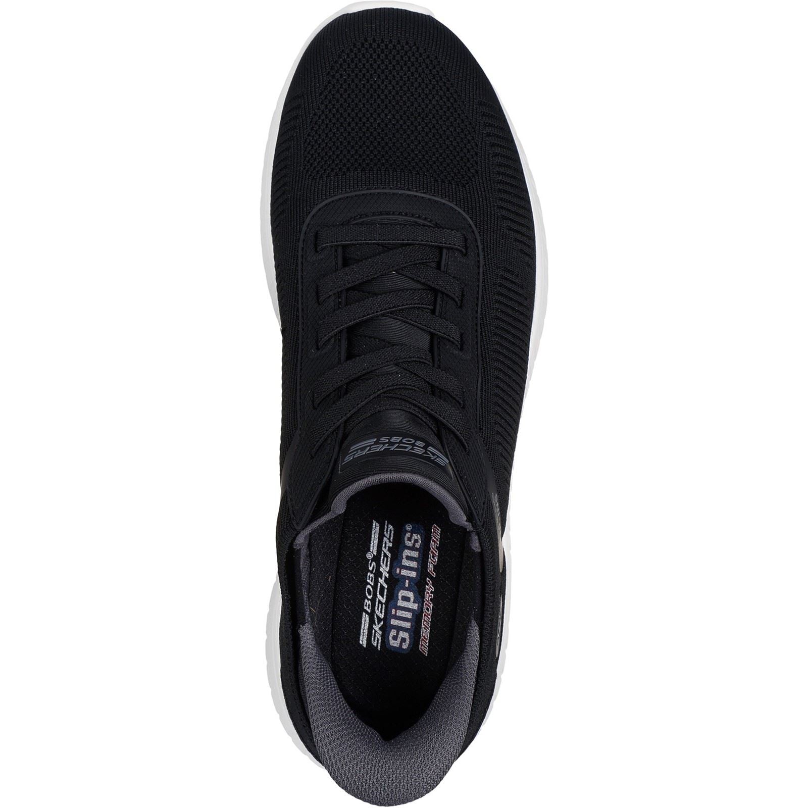 Skechers BOBS Sport Squad Chaos Solid Step Textile Men's BLACK Trainers