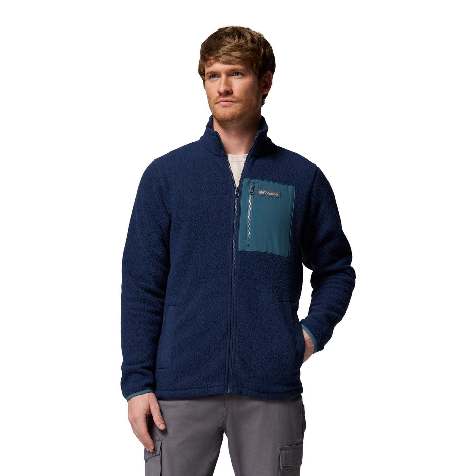 Columbia Jasper Ridge Pebbled Full Zip Fleece Men's Blue Fleece Jacket