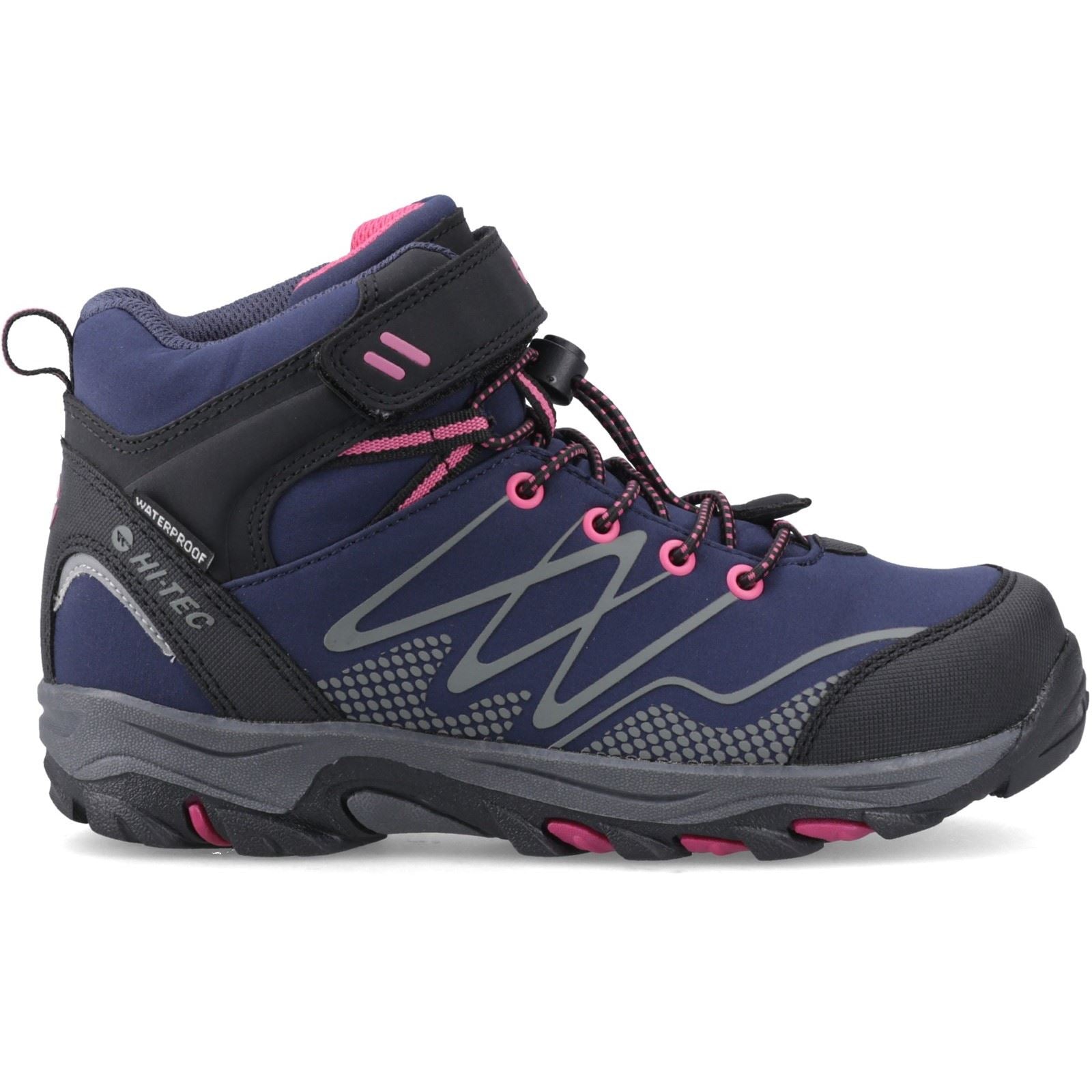 Hi-Tec Blackout Mid Polyester Girl's Navy/Magenta Hiking Boots