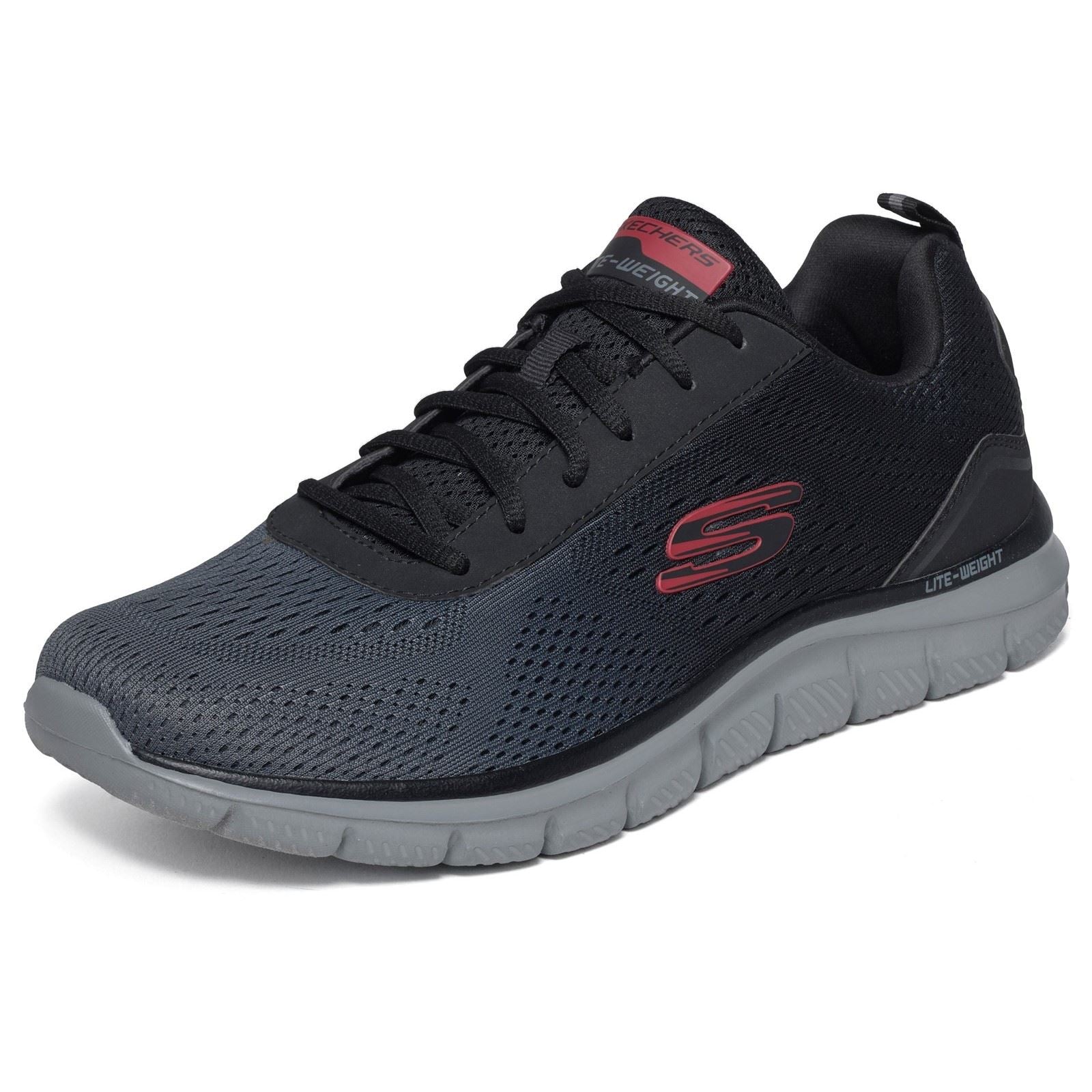 Skechers Track - Ripkent Textile Men's Black/Charcoal Trainers