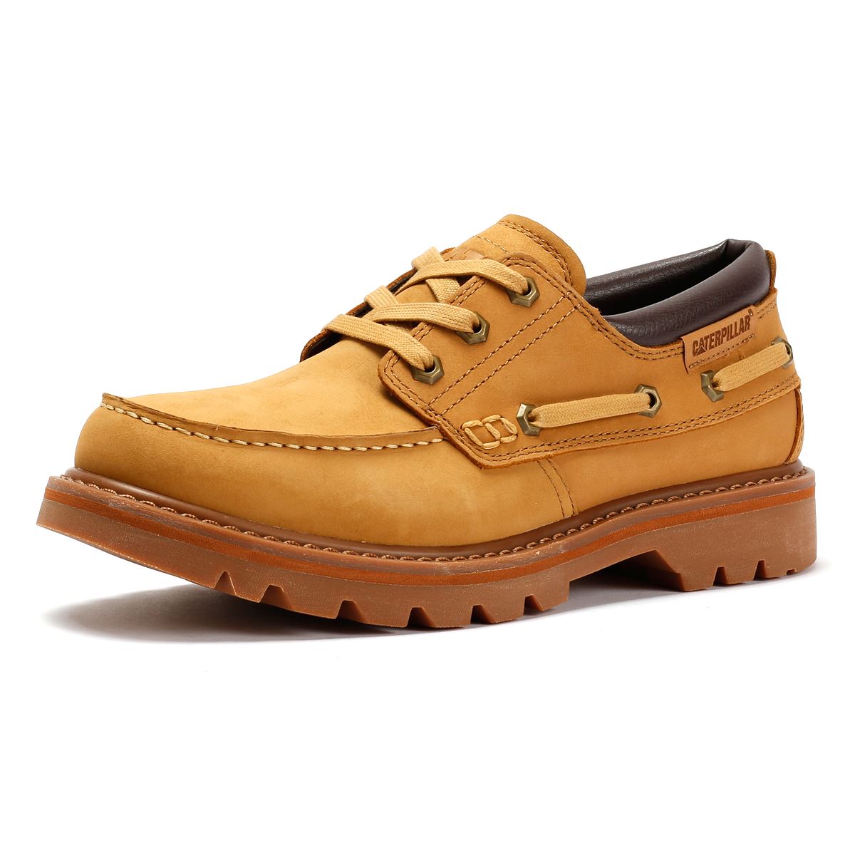 Caterpillar Colorado Boat Lo Leather Men's Honey Buckskin Lace-Up Shoes