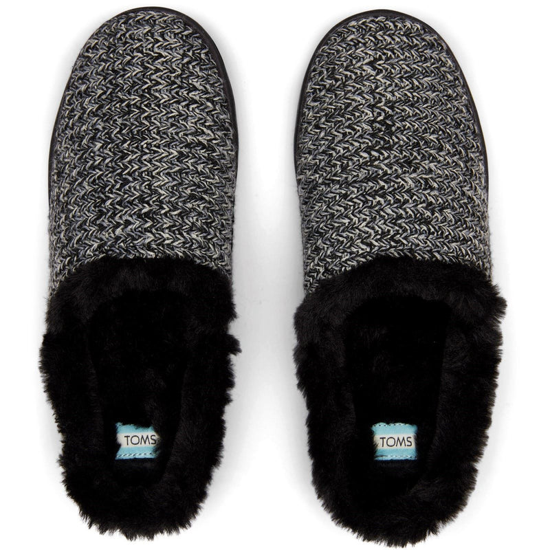 TOMS Sage Polyester Blend Women's Black Multi Cozy Sweater Knit Slippers