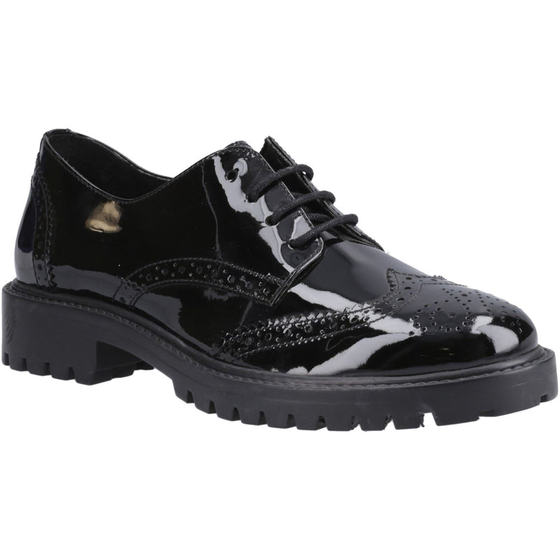 Hush Puppies Athena Patent Leather Girls's Black Brogues