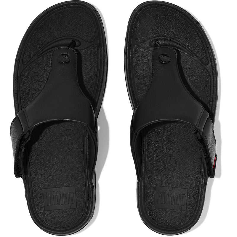 Fitflop Trakk II Leather Men's All Black Sandals