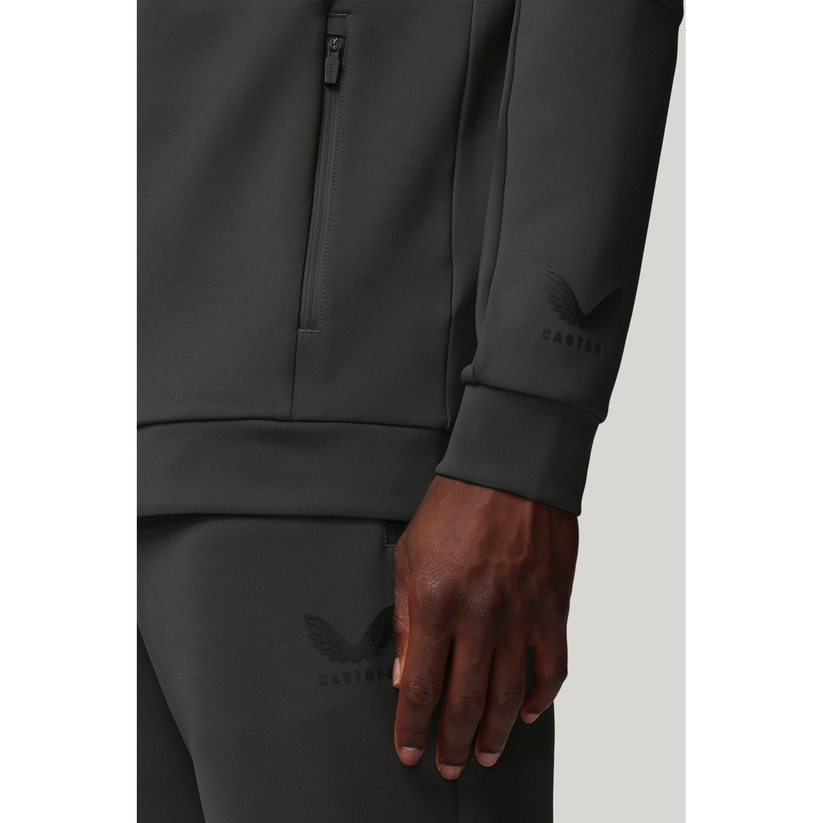 Castore Flex Full Zip Men's Grey Hooded Sweatshirt