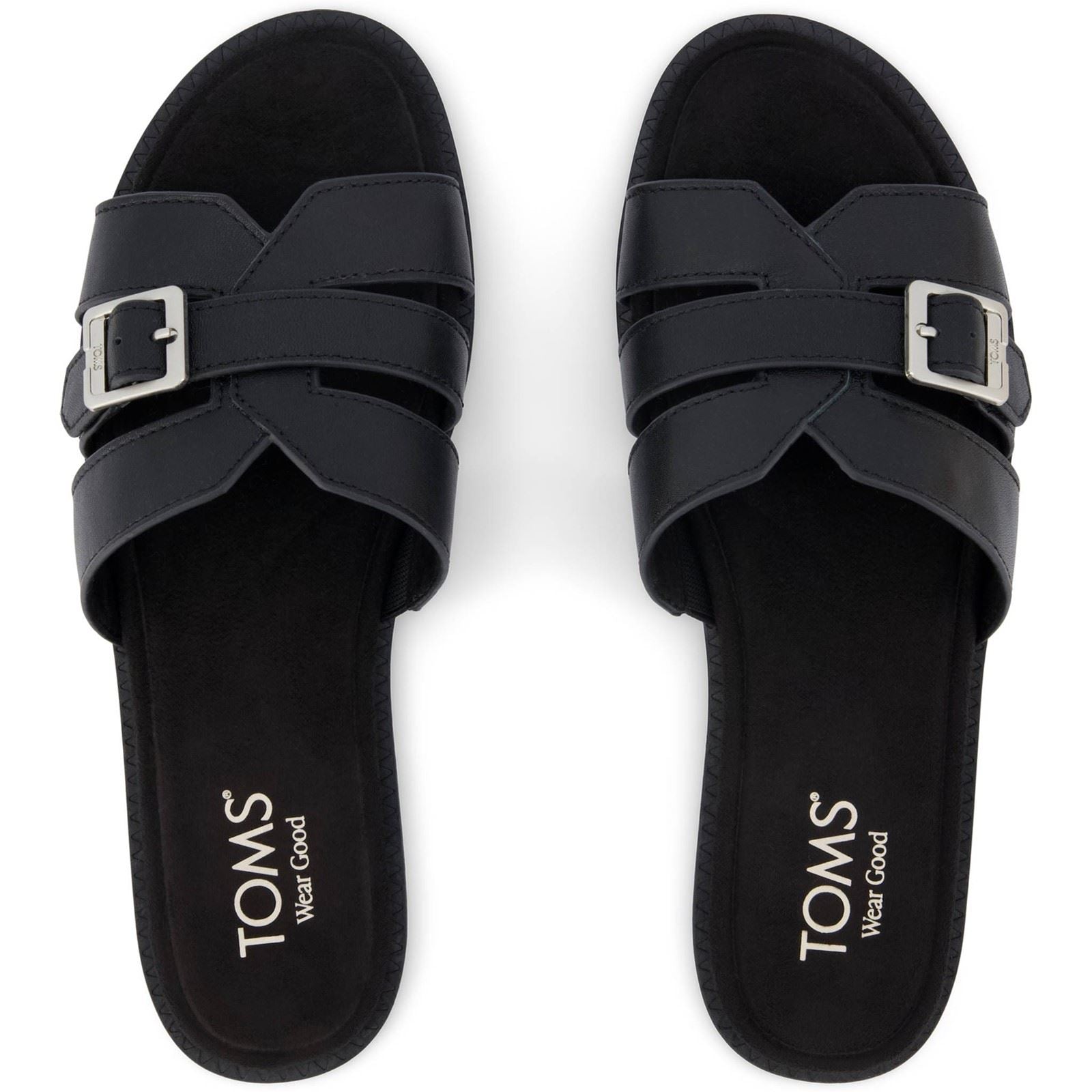 TOMS Sol Leather Women's Black Sandals