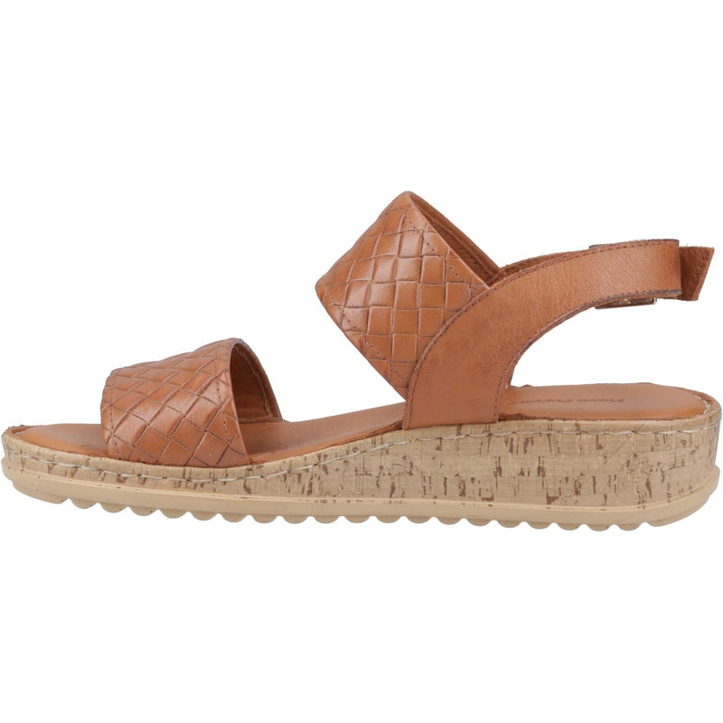 Hush Puppies Ebony Woven Leather Women's Tan Sandals