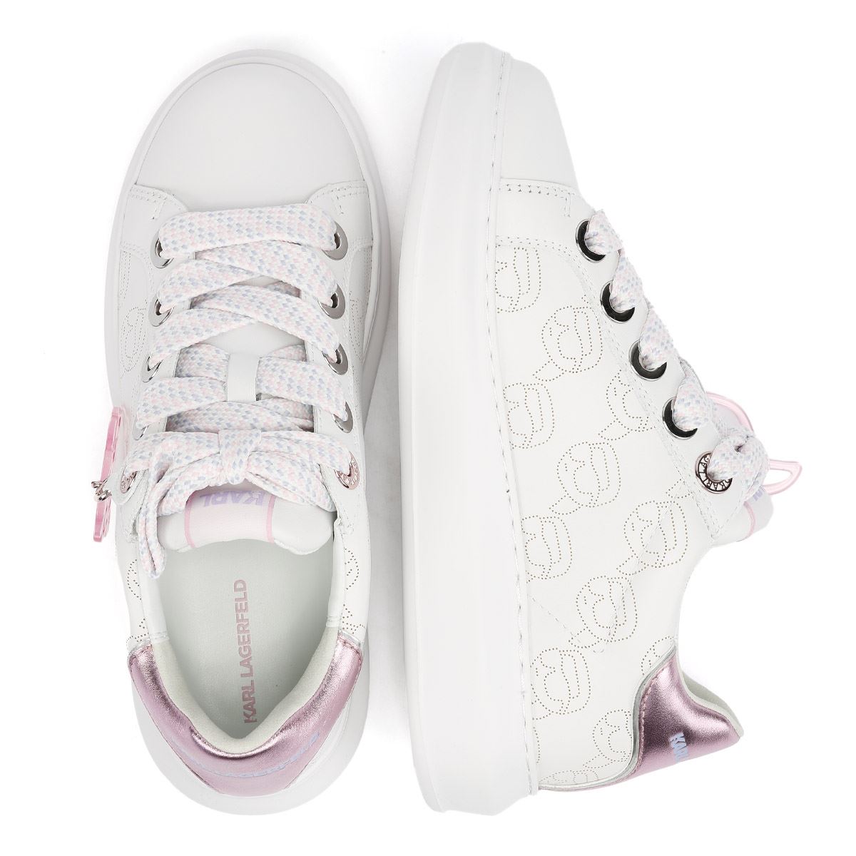 Karl Lagerfeld Kapri NFT Plexi Pendant Leather Women's White/Lilac Trainers