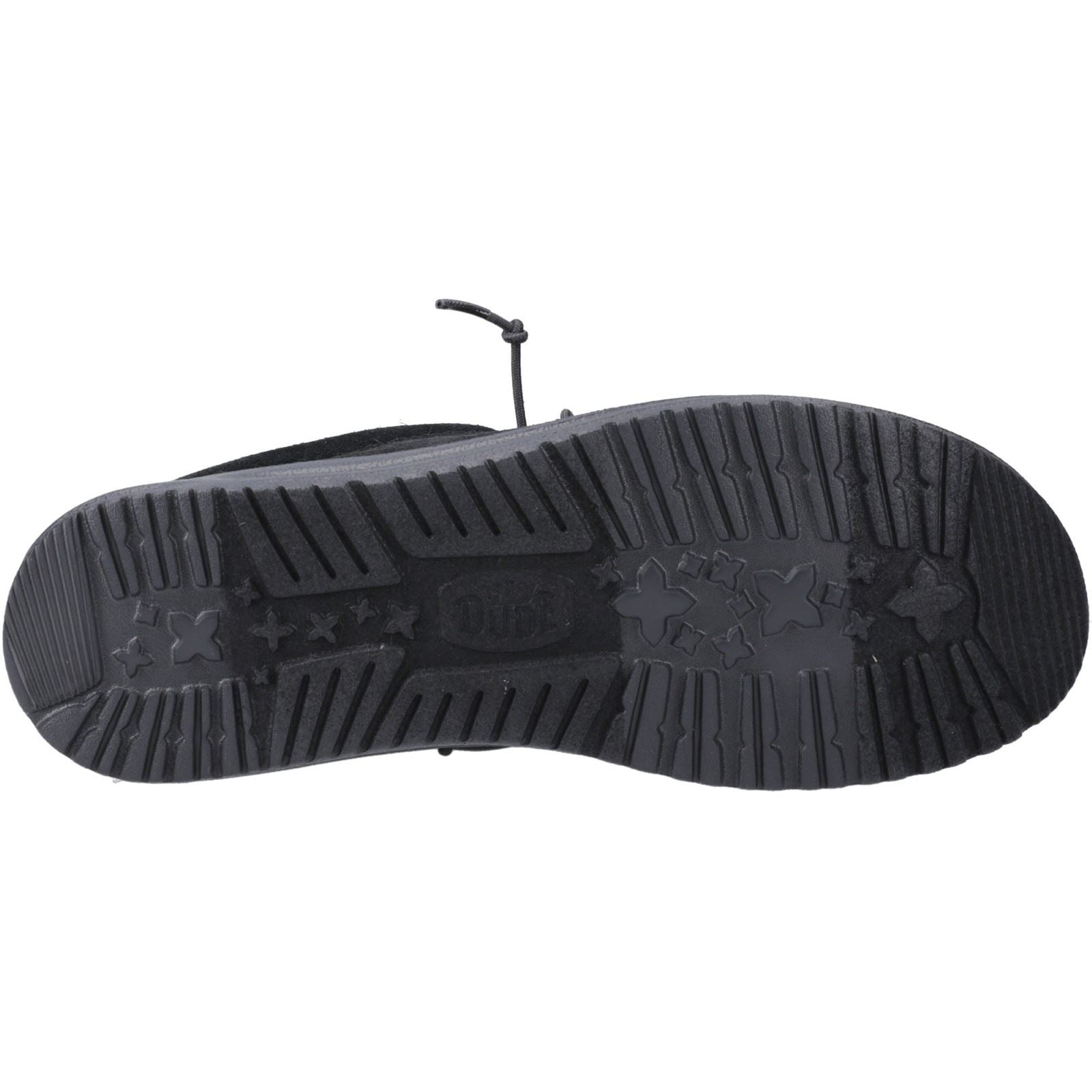 HEYDUDE Wally Suede Suede Men's Black Boat Shoes