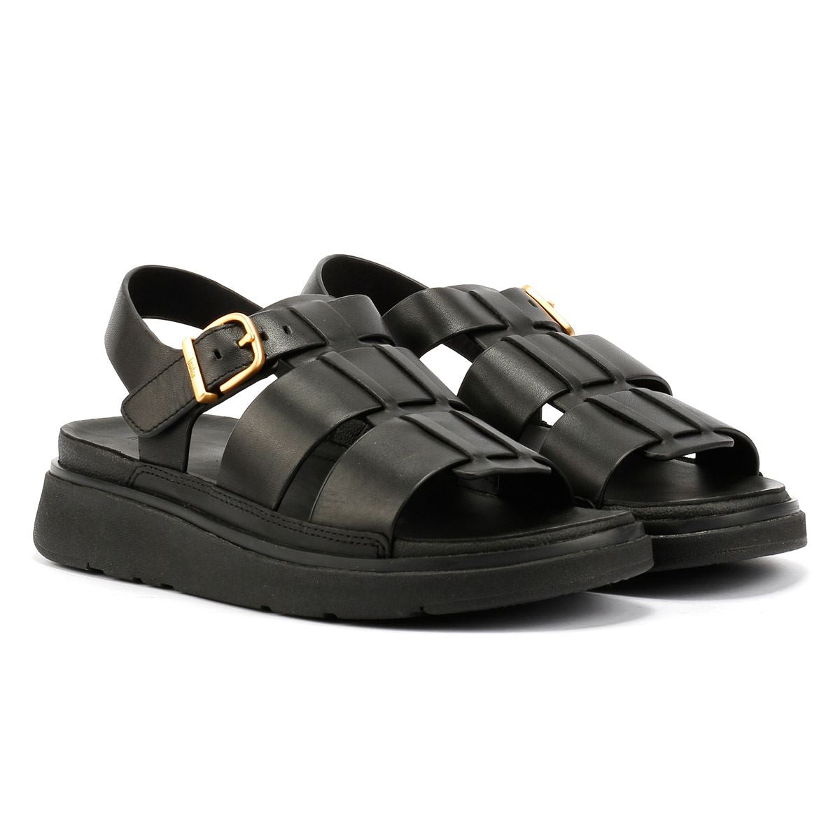 FitFlop GEN-FF Fisherman Leather Women's Black Sandals