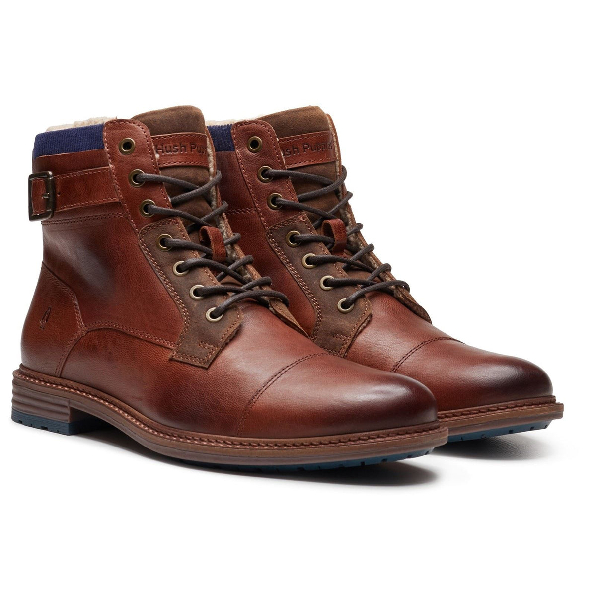 Hush Puppies Jordan Leather Men's Dark Brown Ankle Boots