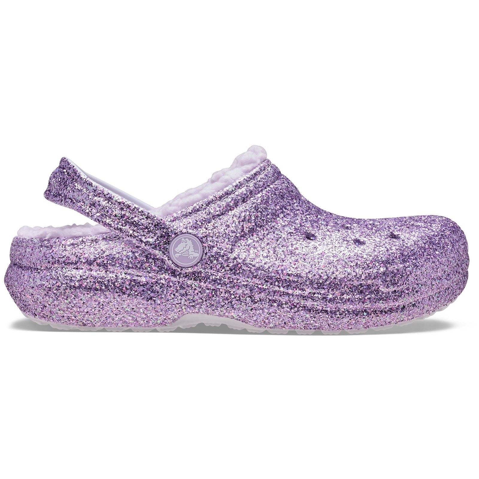 Crocs Classic Lined Clog Thermoplastic Kid's Purple Moon Clogs