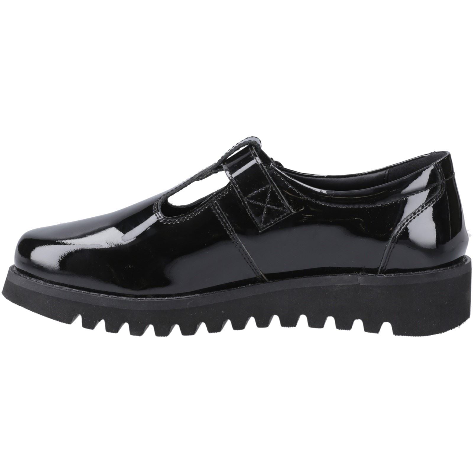 Hush Puppies Florrie T-Bar Leather Girls's Black Shoes