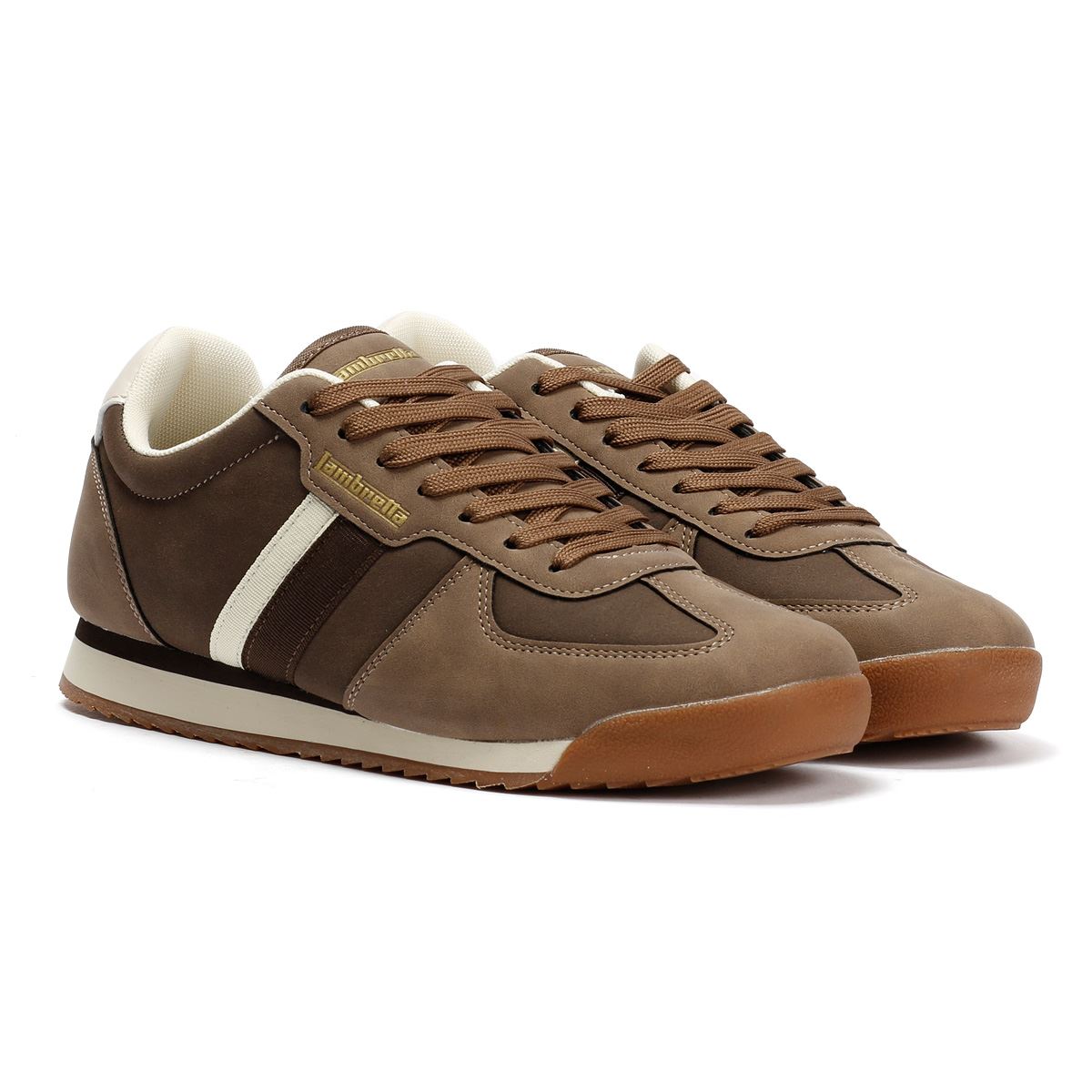 Lambretta Diego Men's Choc/Cream Trainers