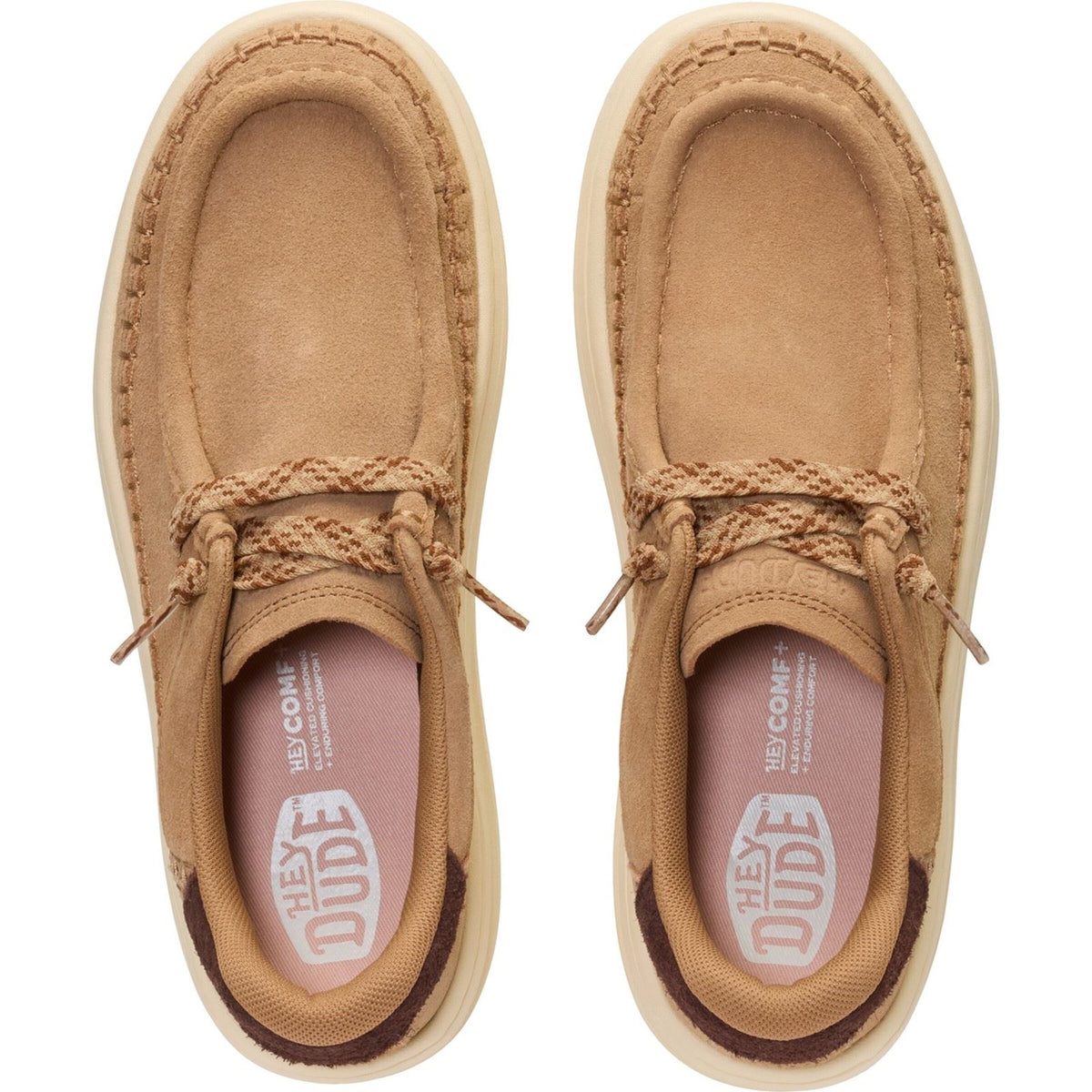 HEYDUDE Harper Moc Crafted Suede Women's Tan Moccasins Shoes