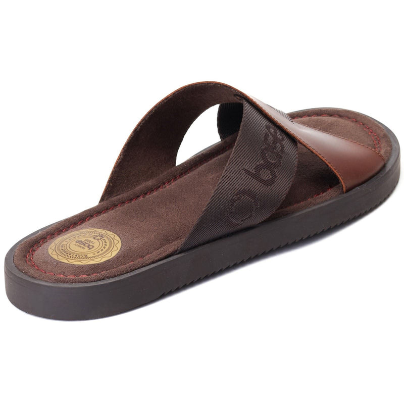 Base London Webb Leather Men's Burnt Brown Sandals