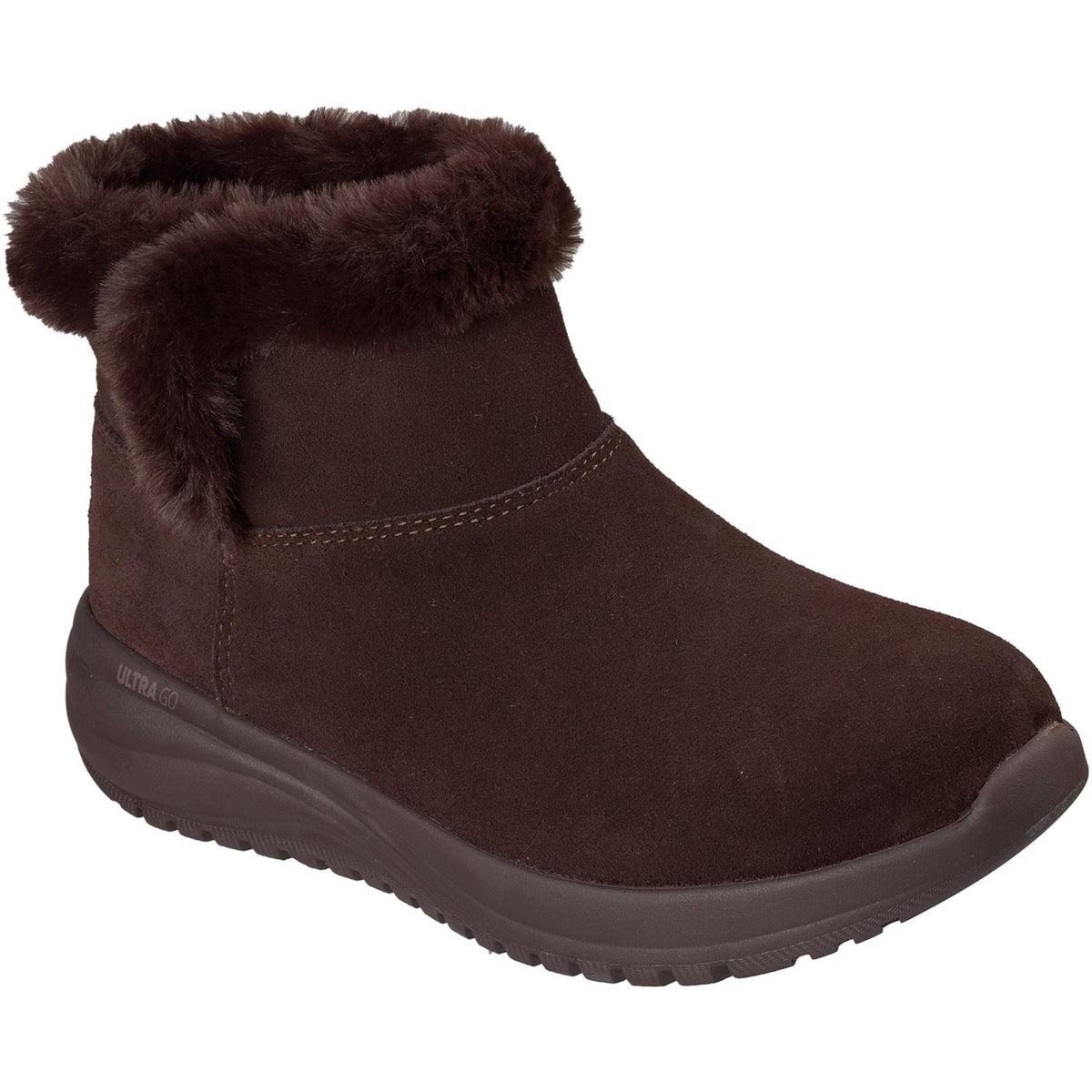 Skechers On-The-Go Stellar Cozy Step Leather Women's Brown Winter Ankle Boots