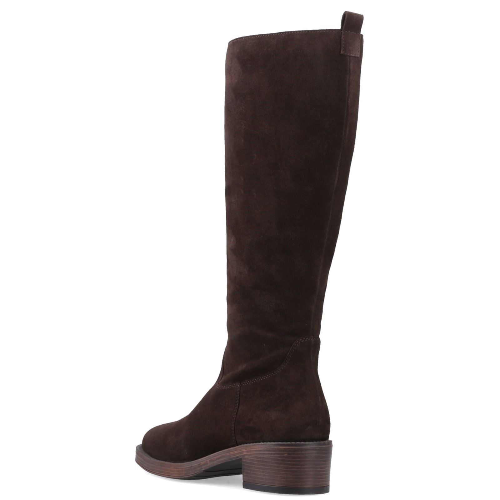 Hush Puppies Antonia Long Suede Women's Chocolate Heeled Knee High Boots