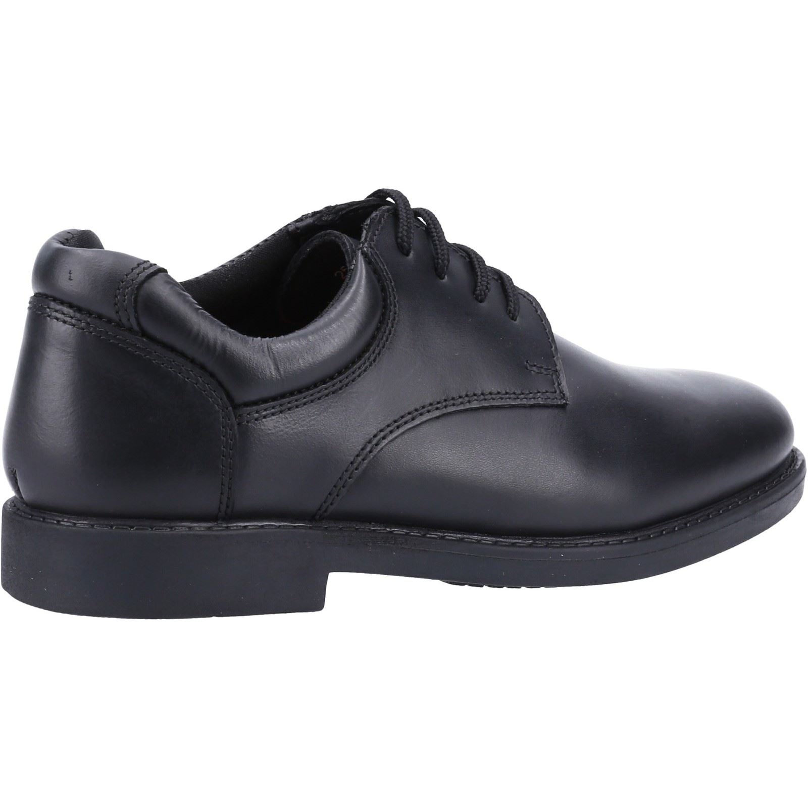 Hush Puppies Tim Junior Boys Black Leather Shoes