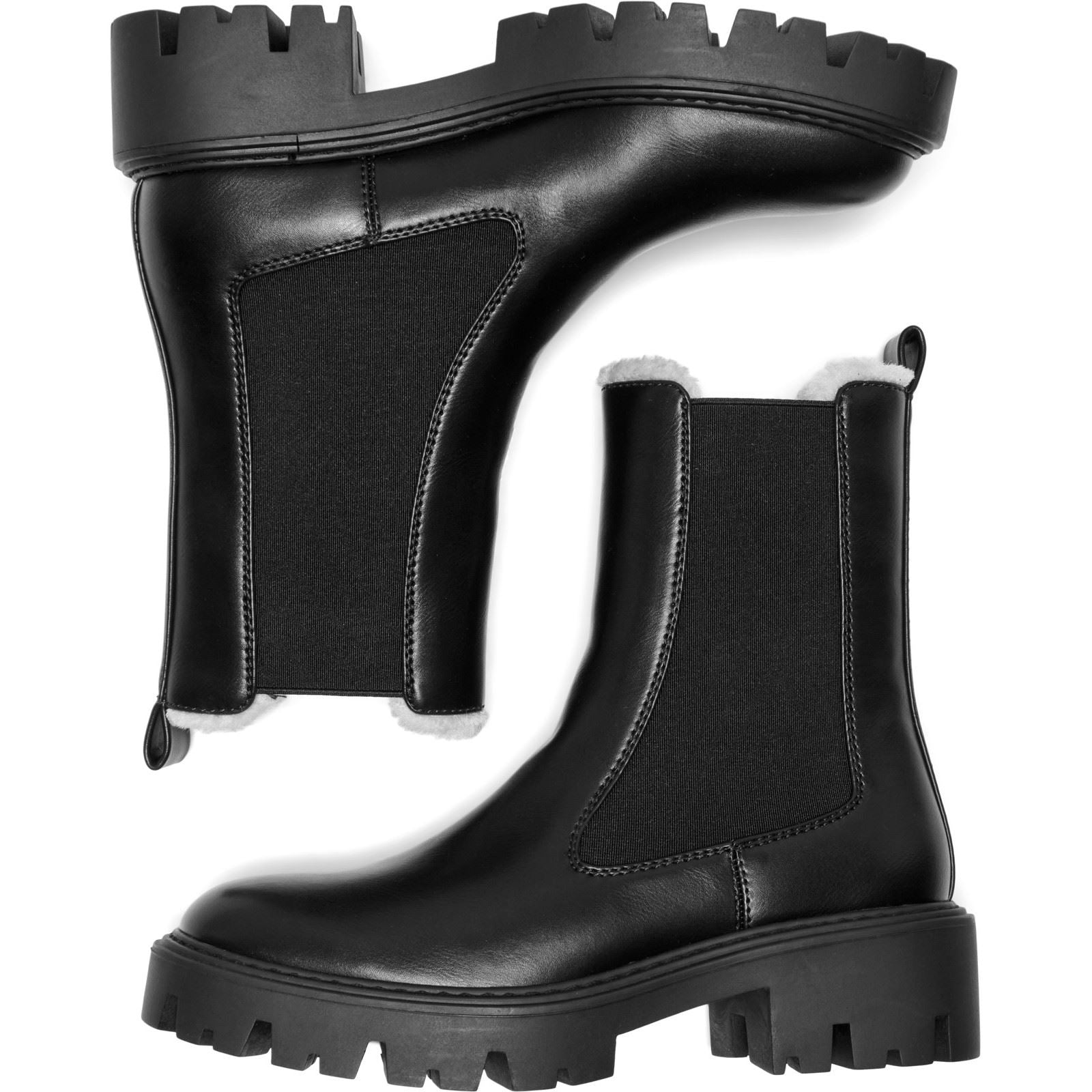 ONLY BETTY-9 WARM LINED Polyurethane Women's Black Heeled Ankle Boots