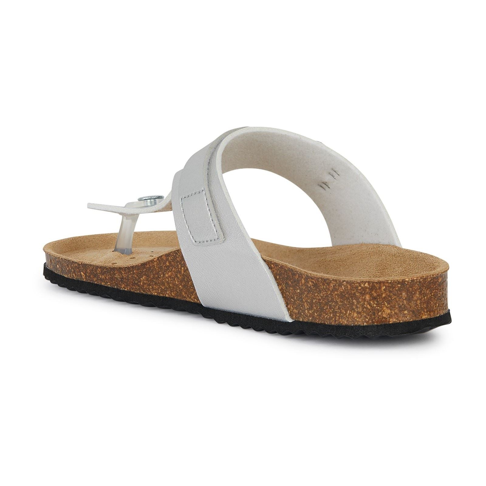 Geox D Brionia Metal Synthetic Synthetic Women's Silver Sandals