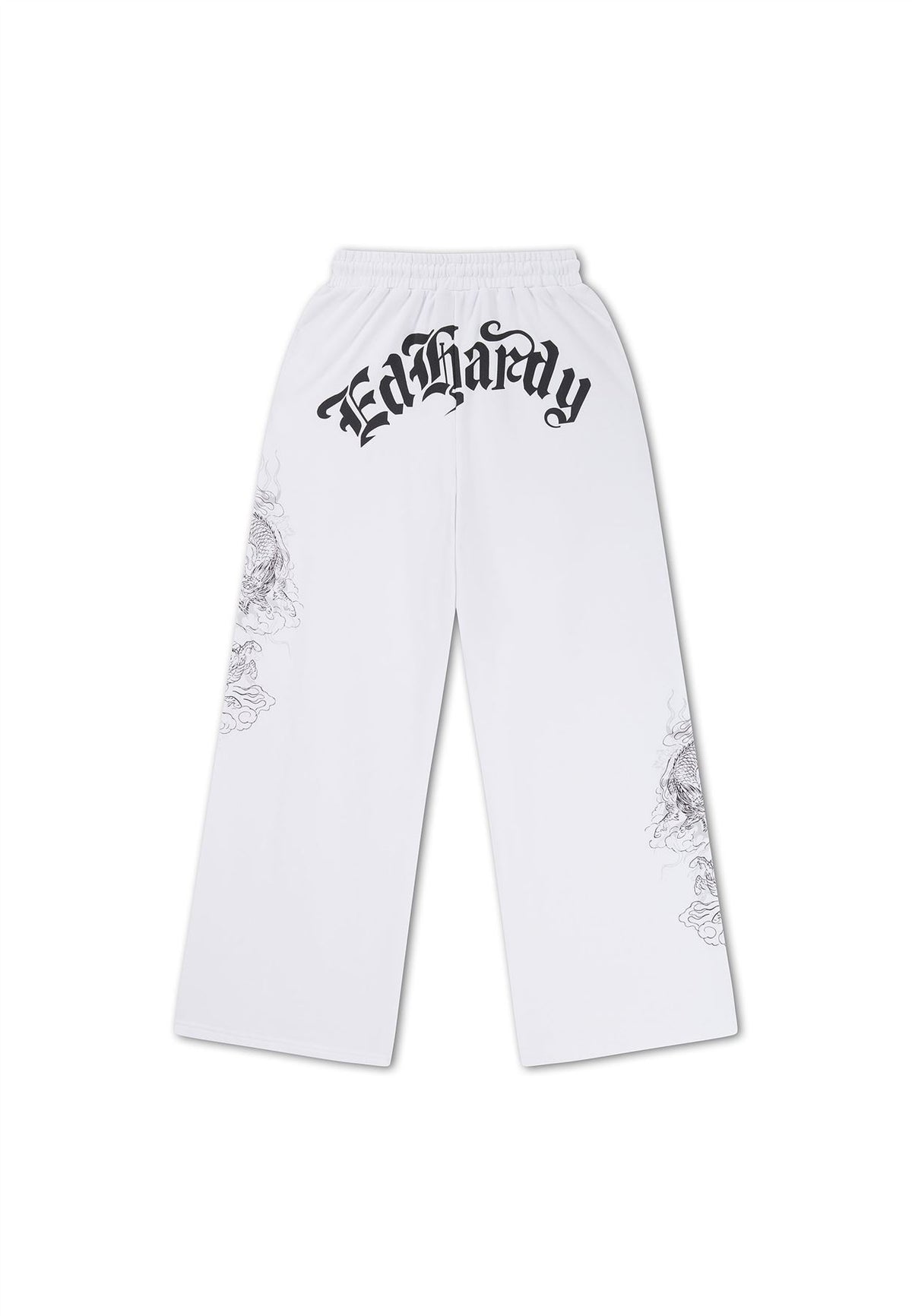 Ed Hardy Gothic Dragon Stone Wash Women's White Joggers