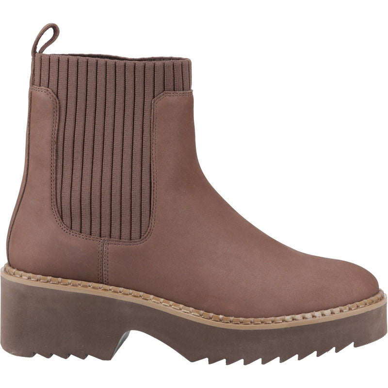 TOMS Millie Leather Women's Oak Brown Heeled Ankle Boots