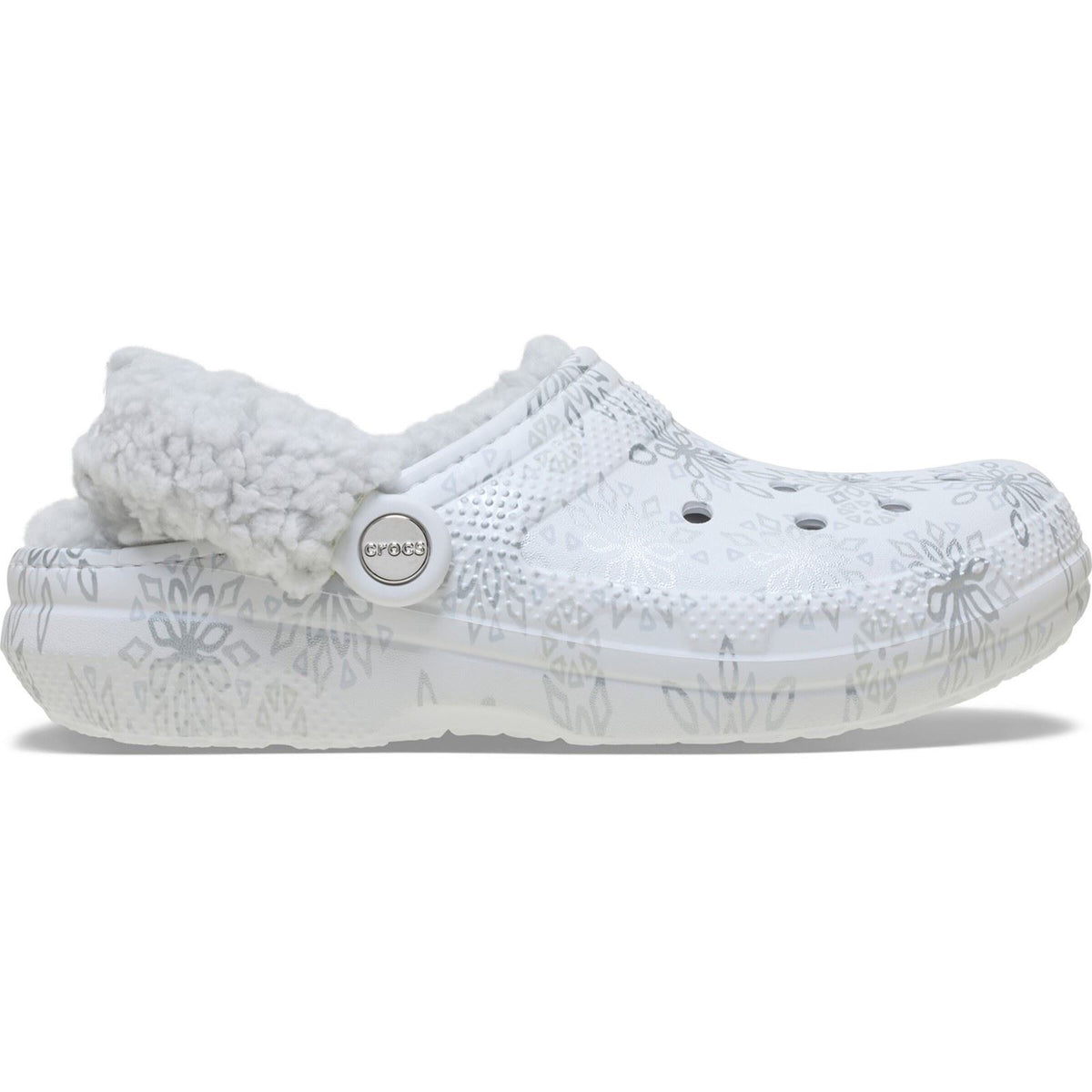 Crocs Classic Fleece Lined Polyester Blend Women's Snow White Clogs