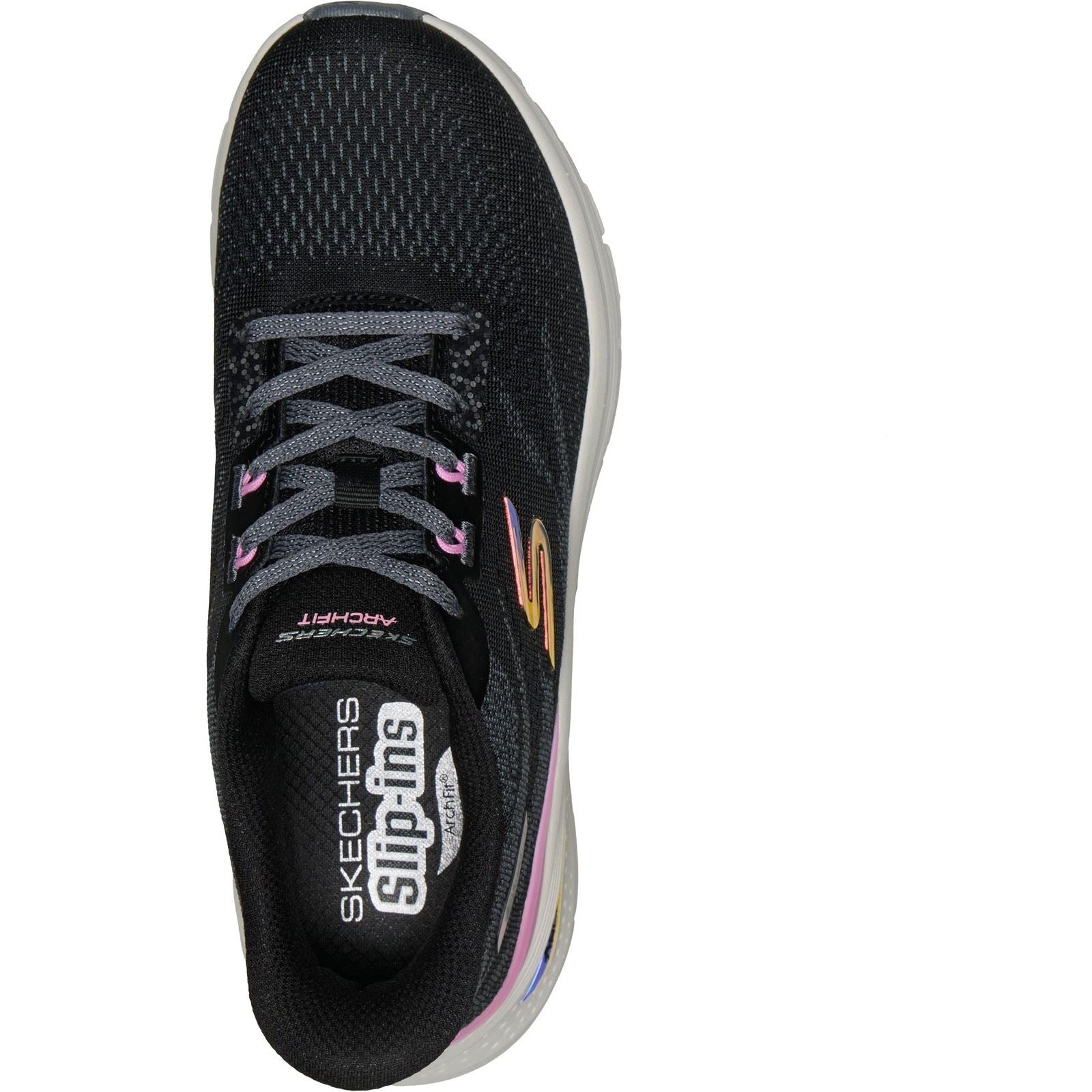 Skechers Arch Fit 3.0 Textile Women's Black Mesh/Multi Trim Trainers