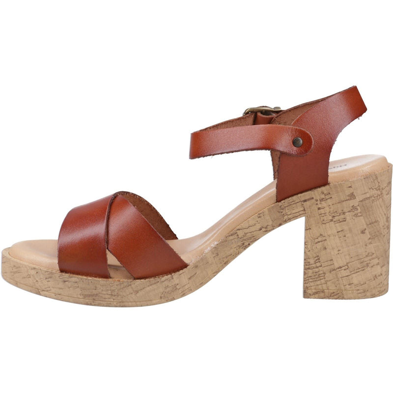 Hush Puppies Georgia Cork Leather Women's Tan Sandals