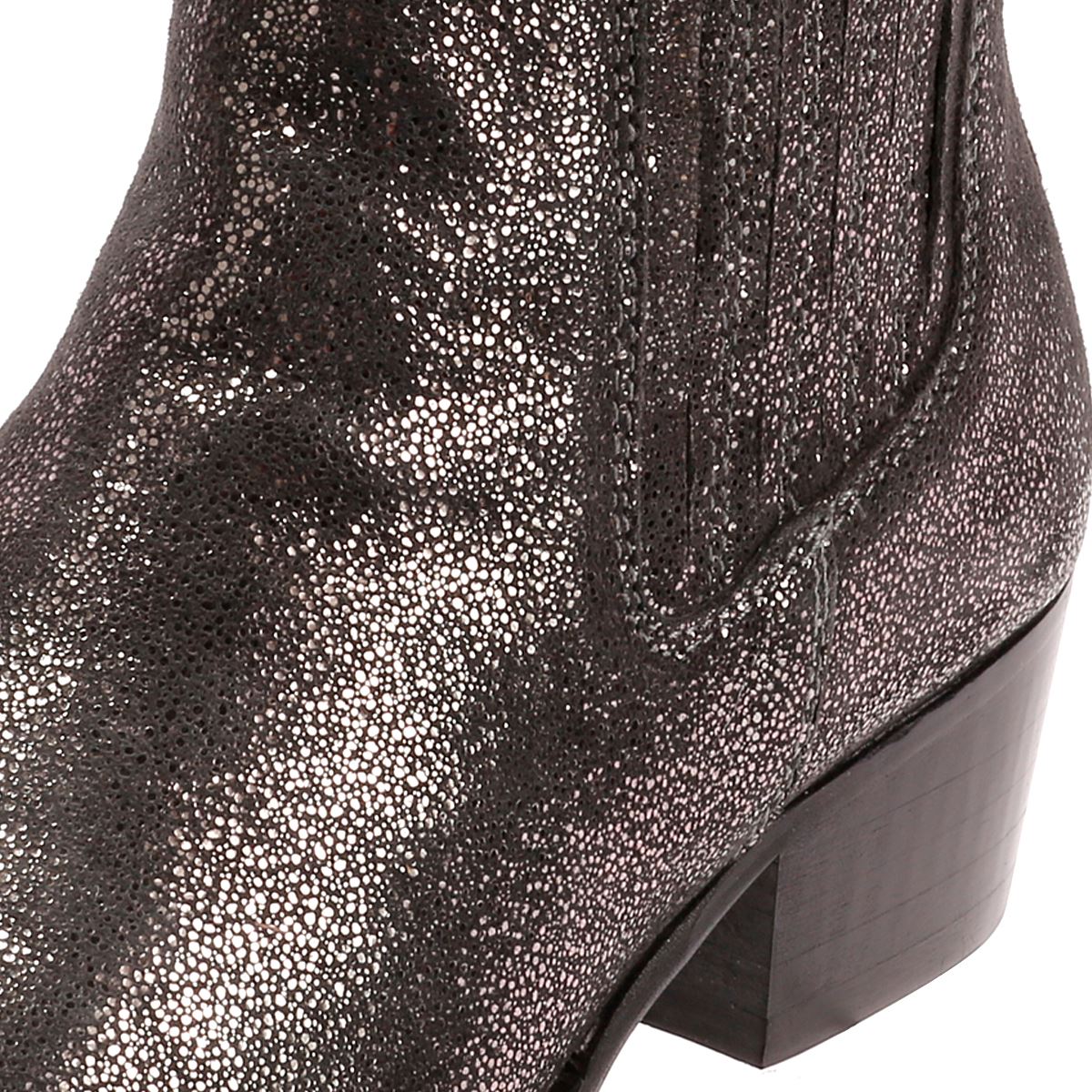 Osprey London The Janey Leather Women's Gunmetal Ankle Boots