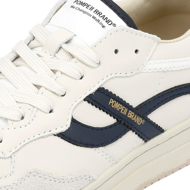 Pompeii Elan Leather Men's Ecru/Navy Trainers