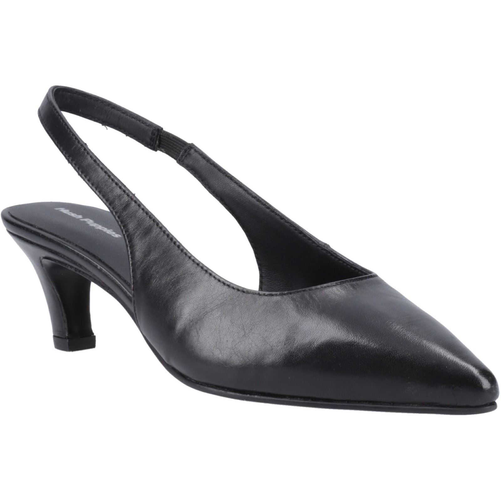 Hush Puppies Nahla Leather Women's Black Pointy Slingback Shoes