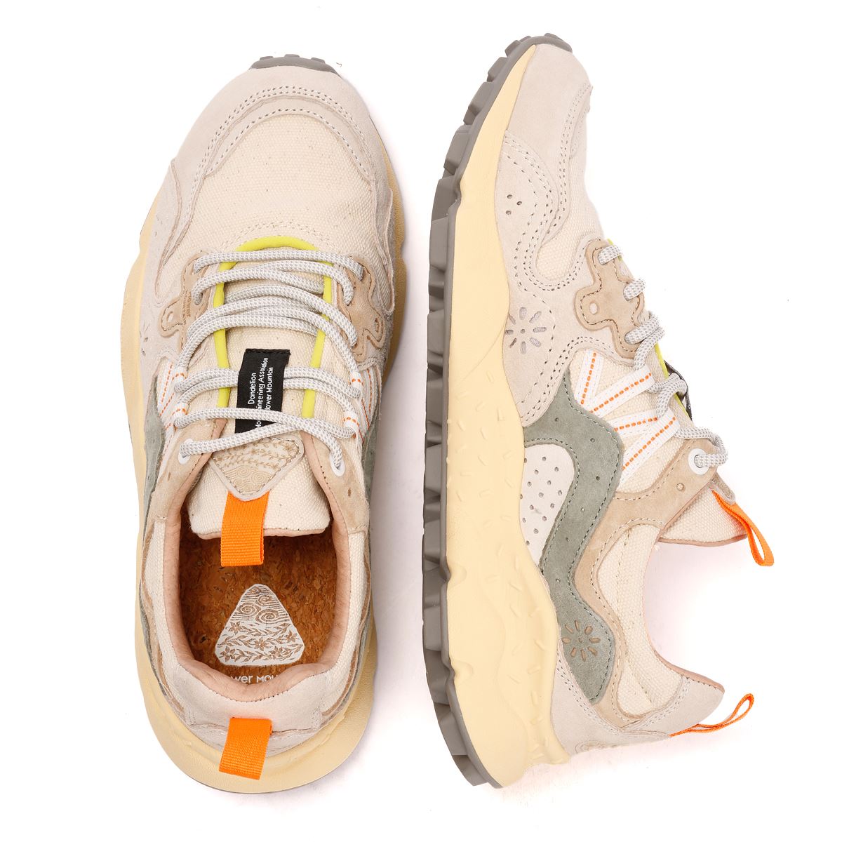 Flower Mountain Yamano 3 Off White/Green Trainers