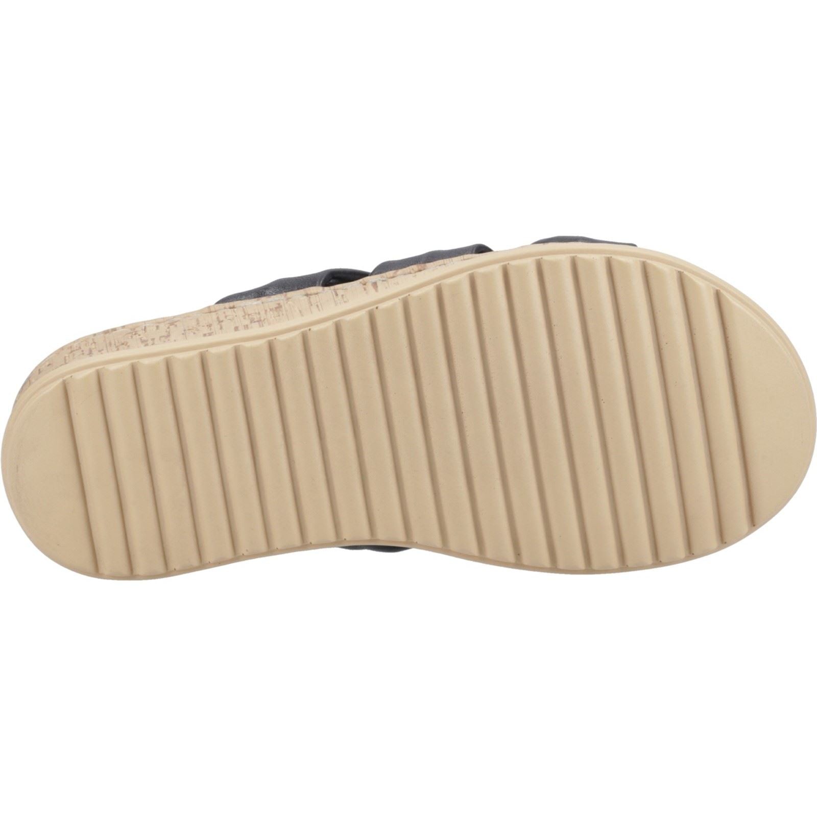 Hush Puppies Eden Wide Fit Leather Women's Black Sandals